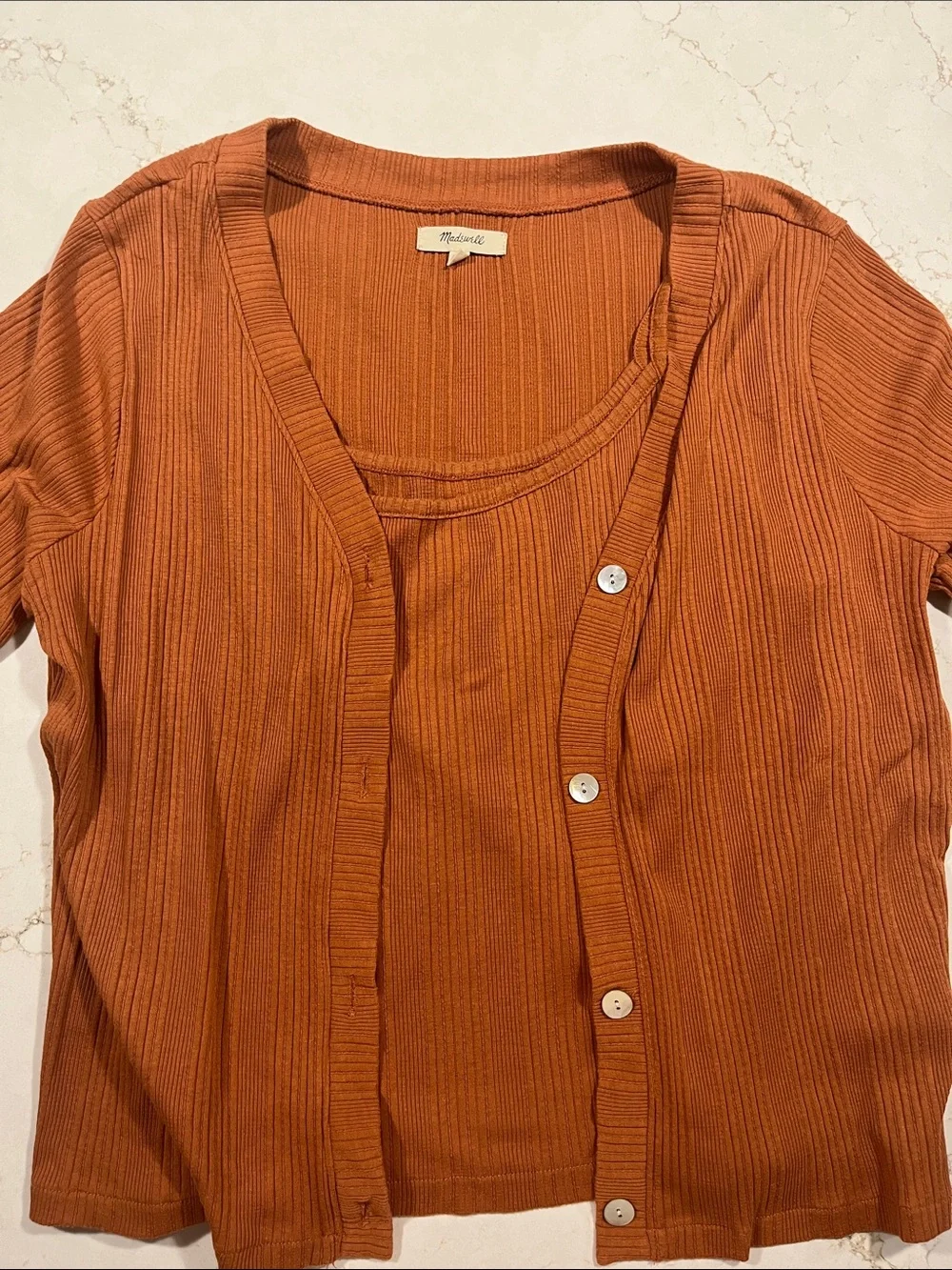 Madewell XL Ribbed Tank & Cardigan Set